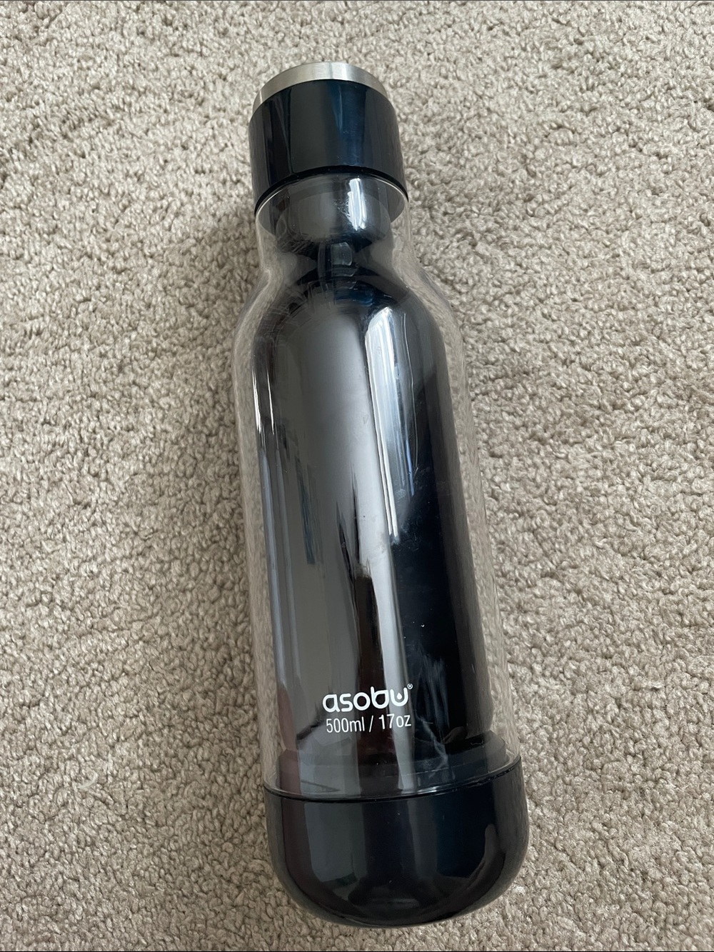 asobu® Black 500ml Reusable Water Bottle NWT